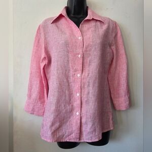 Tracy M. Pink Linen Blouse PTP 20"